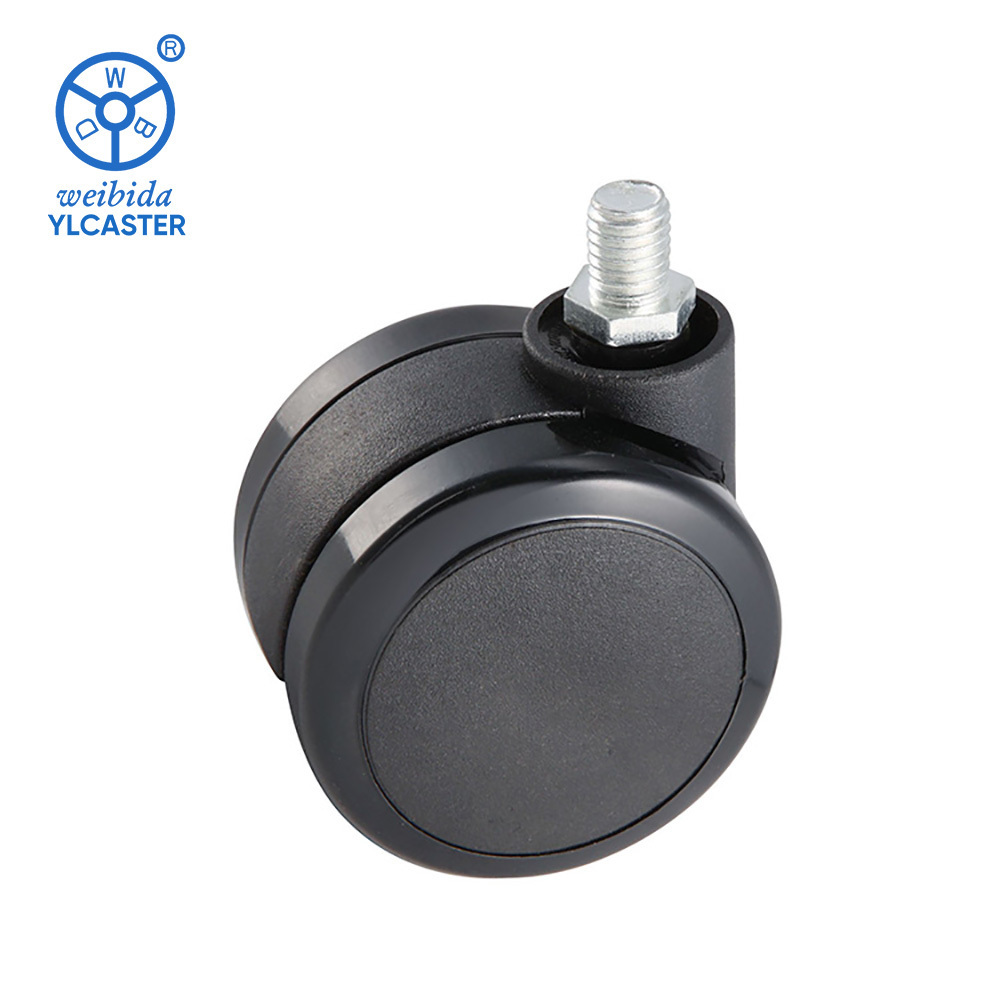 50mm 60mm Office Chair Caster Wheels ruedas giratorias para muebles furniture casters with threaded stem for Carpet Floors