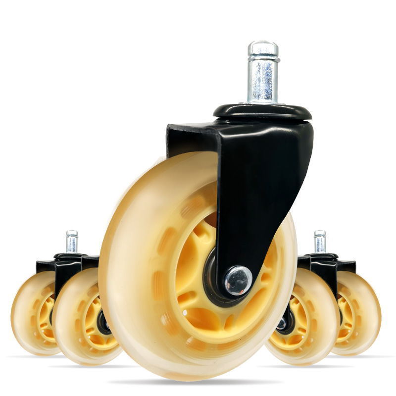 Yl Caster PU Material Half Transparent Casters No Noise Yellow Wheels For Furniture