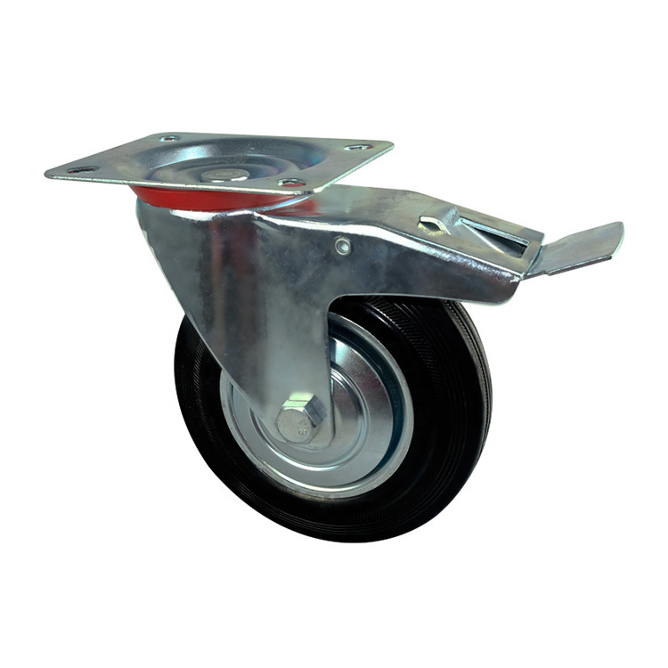 WBD 6 X 2 Solid black  Rubber Wheels 150mm industrial castors