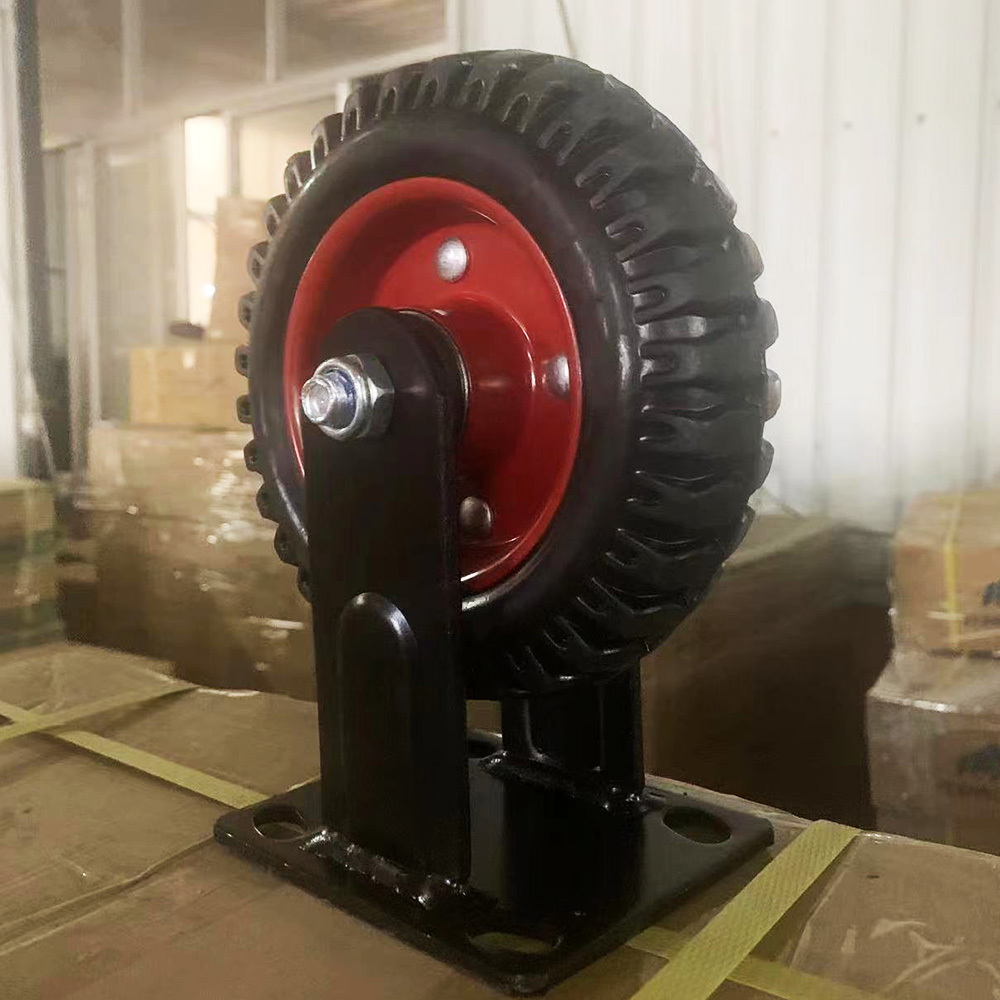 heavy duty rubber steel core industrial casters 6 inch castors solid rubber wheel rueda giratoria cart trolley wheels