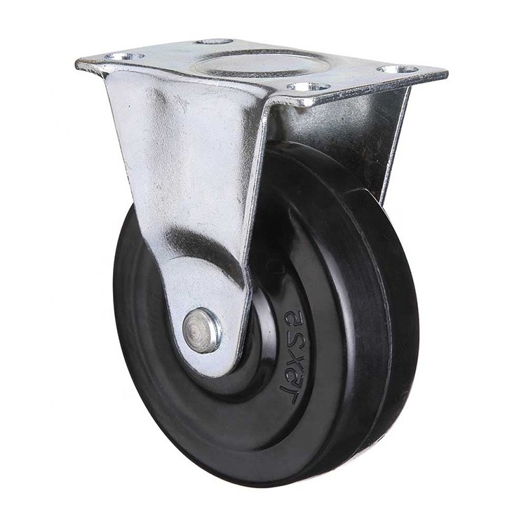 2/2.5/3/4 inch China factory supplies  caster 50mm rubber  black caster wheel with brake