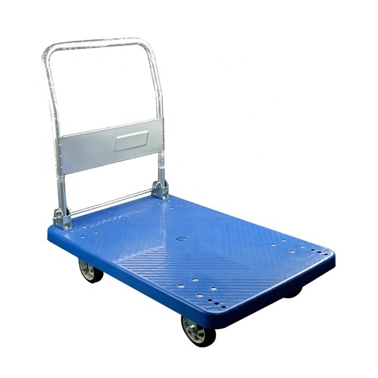 Folding Plastic Platform Multifunction Cart Trolley On Wheels