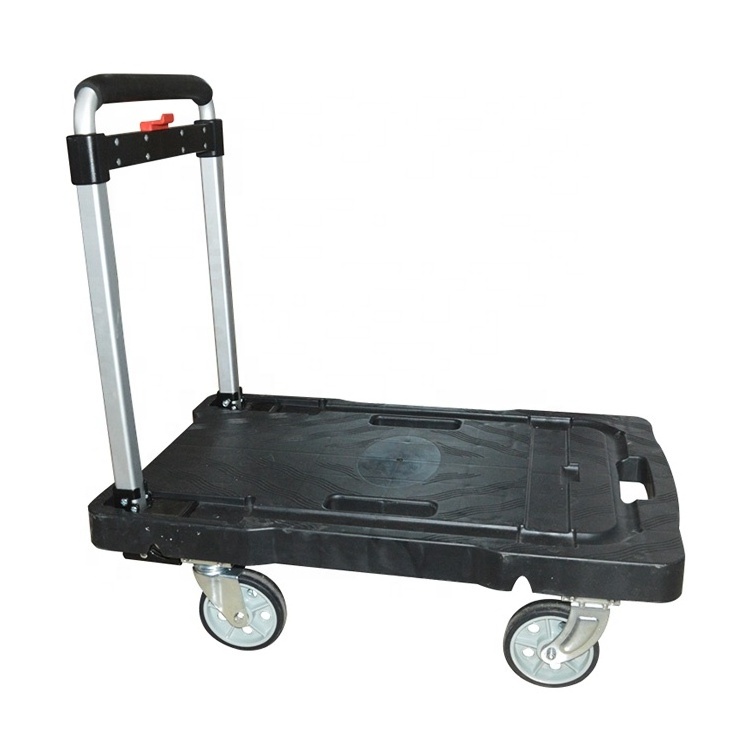 Four wheels completely foldable platform hand trolley carry cart