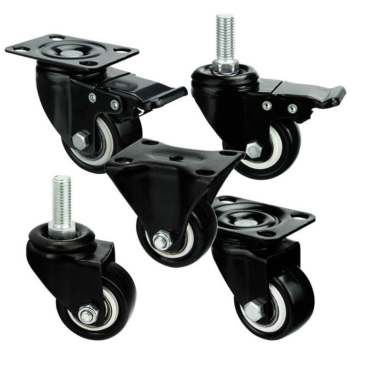 1.5/2/2.5/3 inch Stem Furniture black sewing machine casters wheels