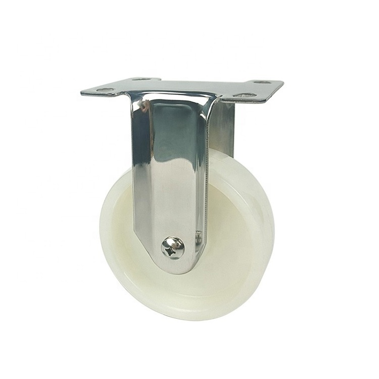 WBD roda white caster Corrosion-resistant 3 inch 4 inch 5 inch 6 inch stainless steel nylon swivel caster white nylon wheels