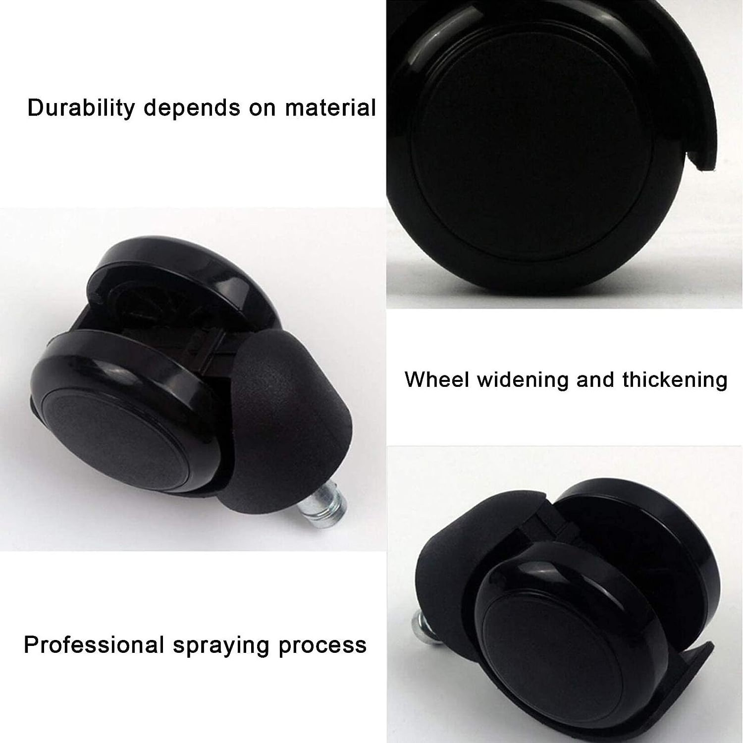 Universal Fit Standard Size Office Chair Wheels Replacement Floor Protecting Smooth Rolling Office Chair Caster