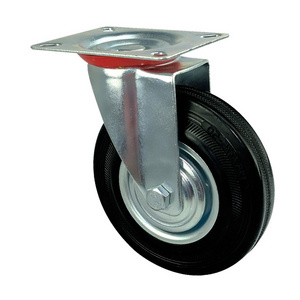 WBD 6 X 2 Solid black  Rubber Wheels 150mm industrial castors