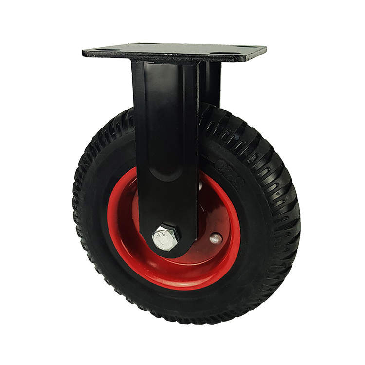 heavy duty rubber steel core industrial casters 6 inch castors solid rubber wheel rueda giratoria cart trolley wheels