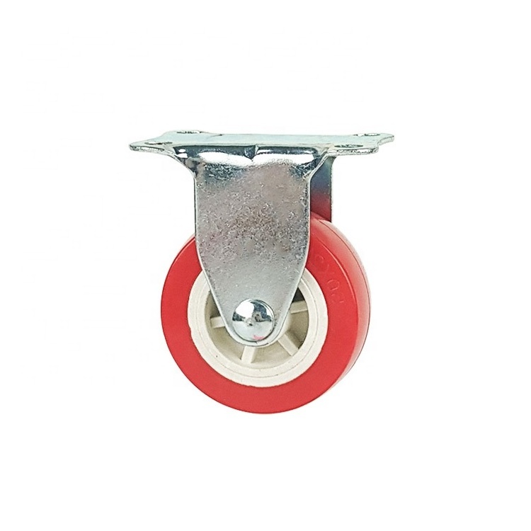 Wholesale light duty red color furniture caster 2 inch pvc caster wheels