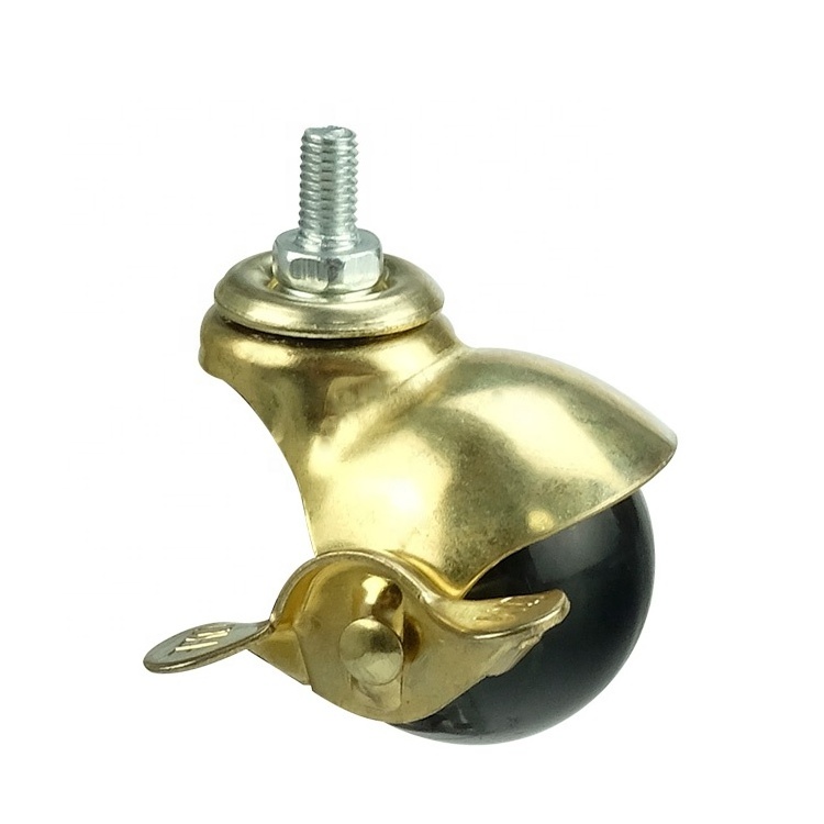 Manufacturer furniture Vintage Sofa legs caster wheel pp rubber brass ball casters chair castor wheels