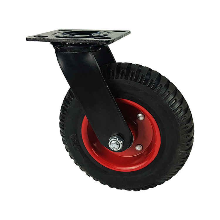 heavy duty rubber steel core industrial casters 6 inch castors solid rubber wheel rueda giratoria cart trolley wheels