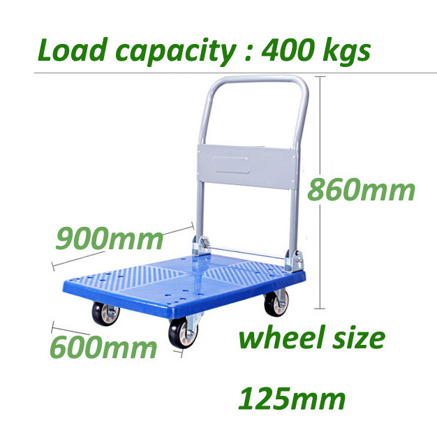 Folding Plastic Platform Multifunction Cart Trolley On Wheels