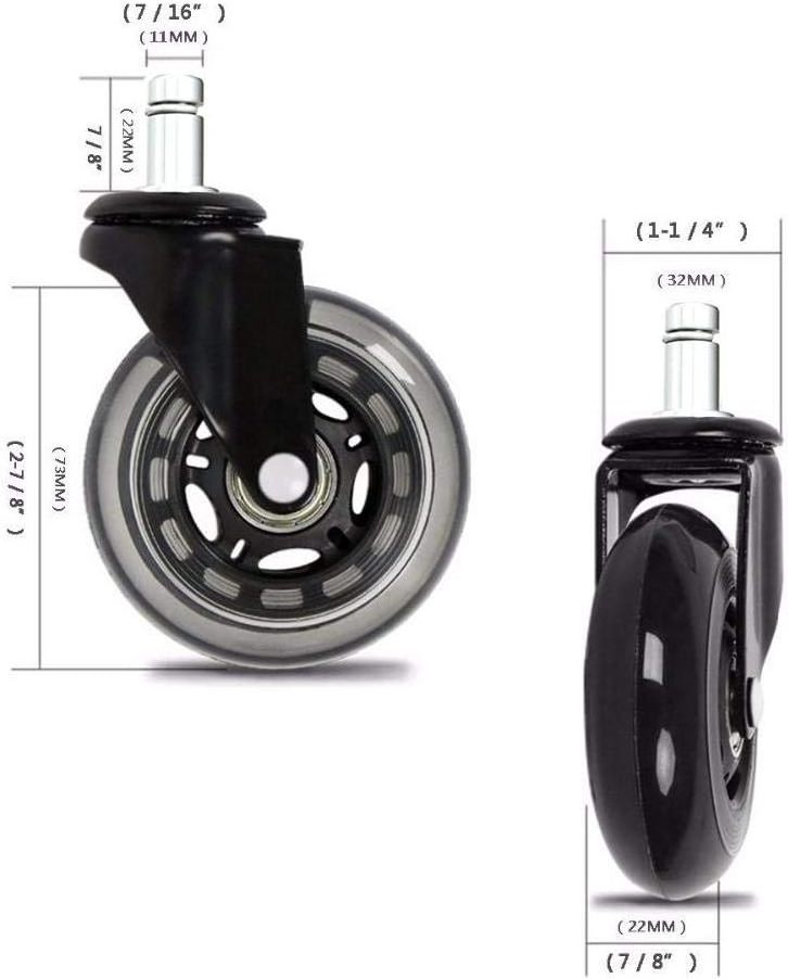 3 Inch Heavy Duty Casters Rubber Office Chair Wheels Office Chair Caster