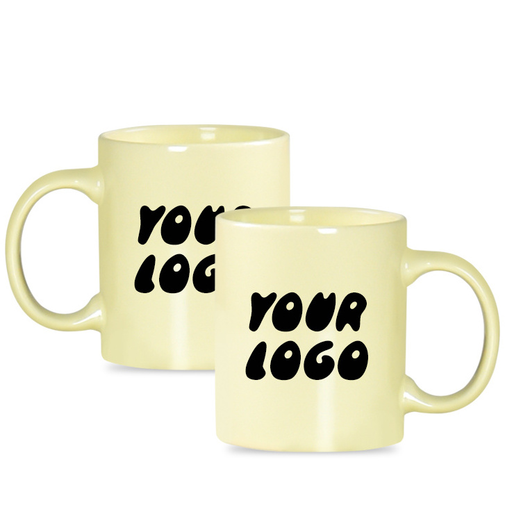 Customize Logo, Graphics, and More on Cream Yellow Ceramic Cup Mark Mug. Supports Engraving, Decal,  Heat Transfer Printing P