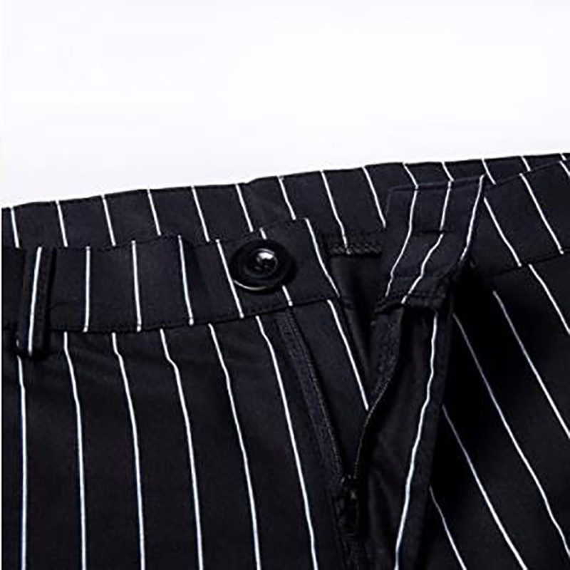 Men Slim Fit Stretch Dress Pants Vertical Stripe Formal Pants Slim Fit Slacks Tapered Pinstripe Trousers