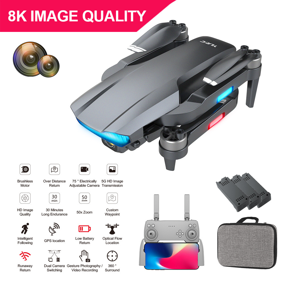 S106 GPS Foldable Mini Drone Quadcopter with Brushless Motor with 8K HD Camera For 5G Wifi FPV 30 Mins Flight