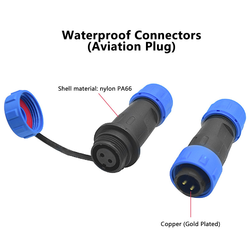 YXY 2 Pin Circular socket aviation plug IP68 Power Waterproof Ip68 Electric Wire Connector SP13 connectors electrical connector