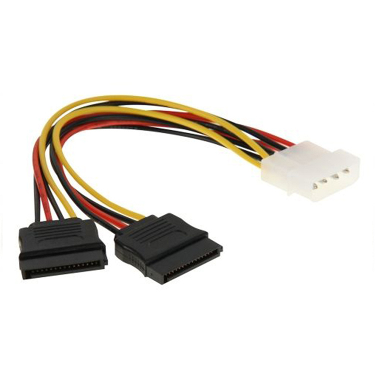 YXY SATA Power Cable Splitter Molex 4pin to Serial ATA 15pin x 2 Male Female Y Hard Drive Cables