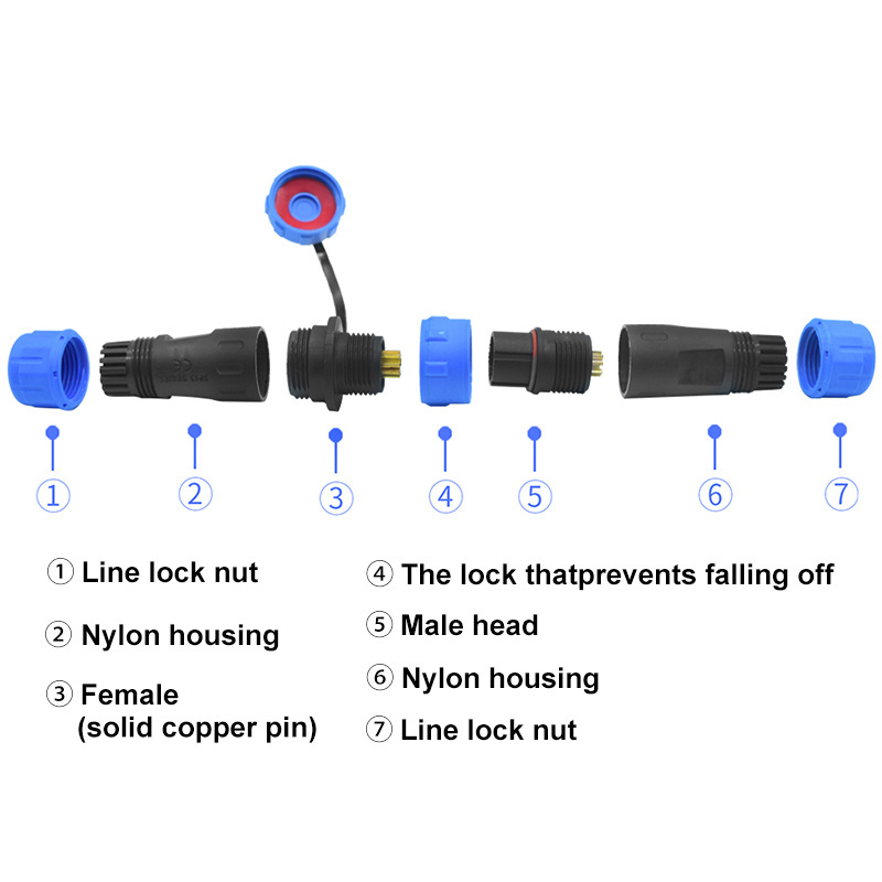 YXY 2 Pin Circular socket aviation plug IP68 Power Waterproof Ip68 Electric Wire Connector SP13 connectors electrical connector