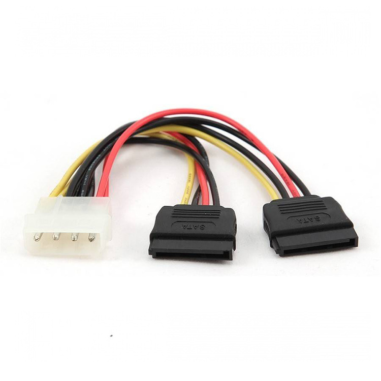 YXY SATA Power Cable Splitter Molex 4pin to Serial ATA 15pin x 2 Male Female Y Hard Drive Cables