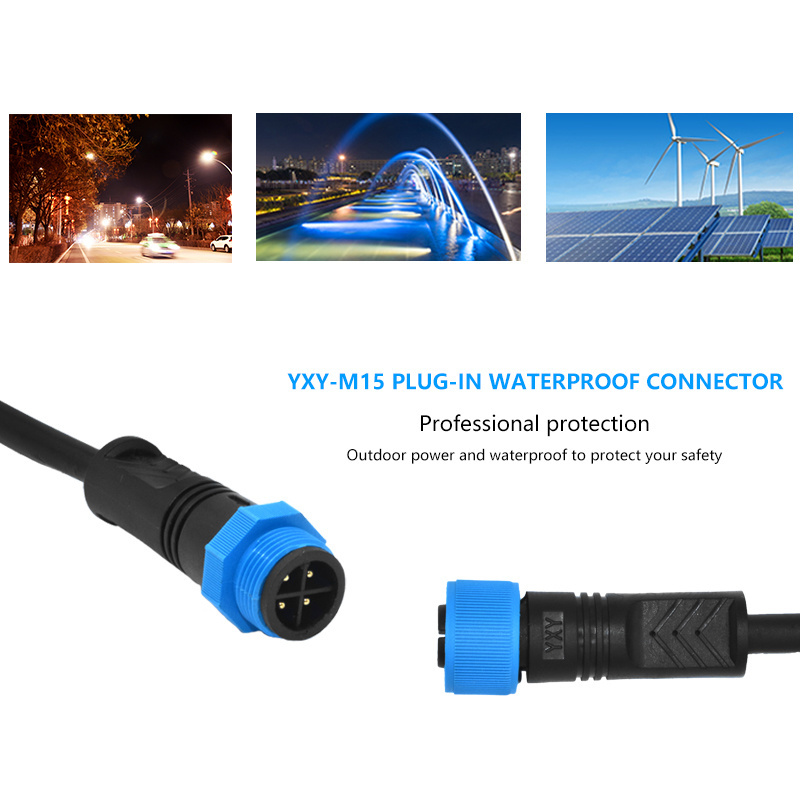 YXY M14 connector 4 pin connector cable male female IP68 Waterproof connector for LED light