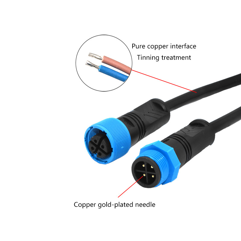 YXY M14 connector 4 pin connector cable male female IP68 Waterproof connector for LED light