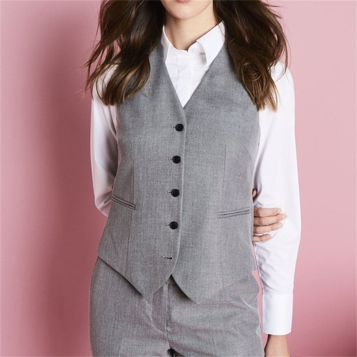 Factory Customize High Quality Uniform Work Wear Women's Vests & Waistcoats Waistcoat Suit Ladies Waistcoat Vest Black Women