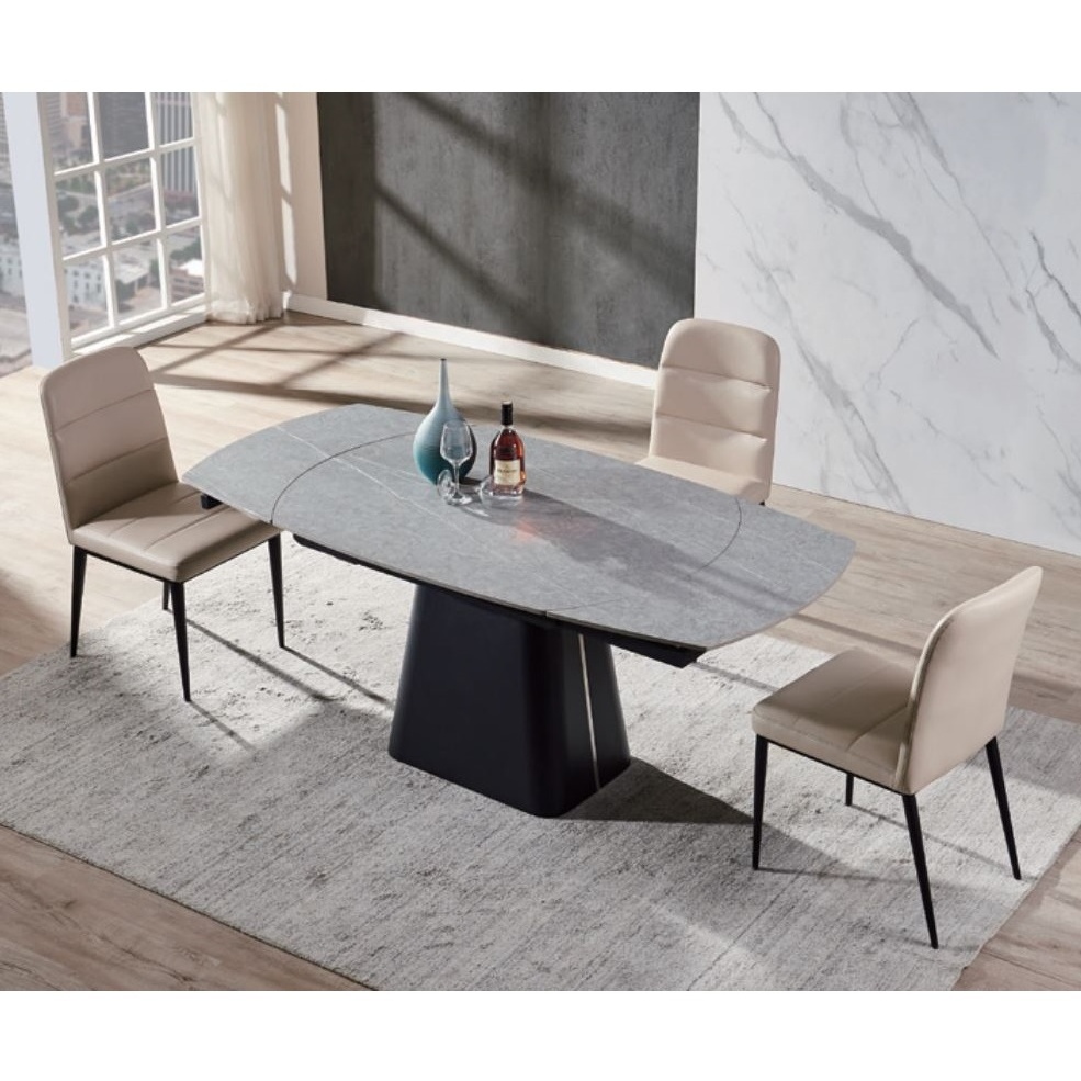 Modern Sintered Stone Top Contemporary Rotating Extendable Dining Table B1835