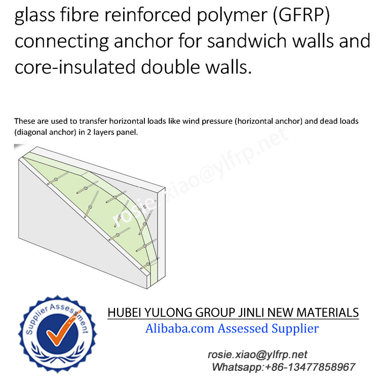 GFRP tie anchor for sandwich and element walls