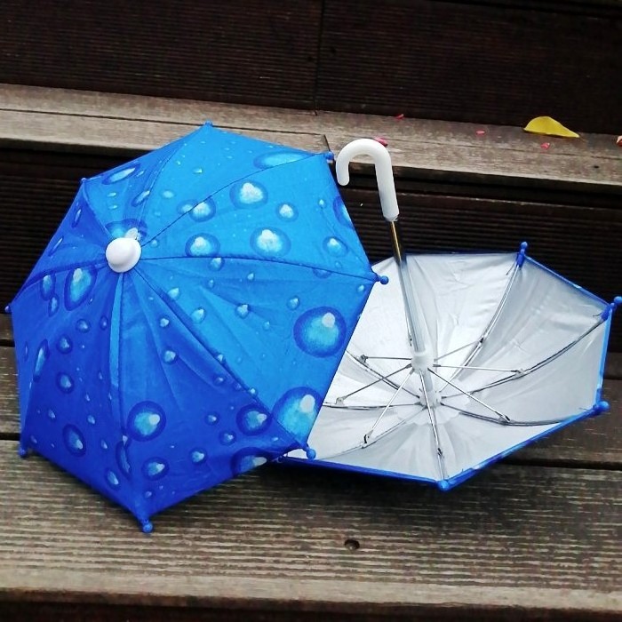 Outdoor bike toy umbrella art deco polyester fabric mobile phone sunblock rain umbrella