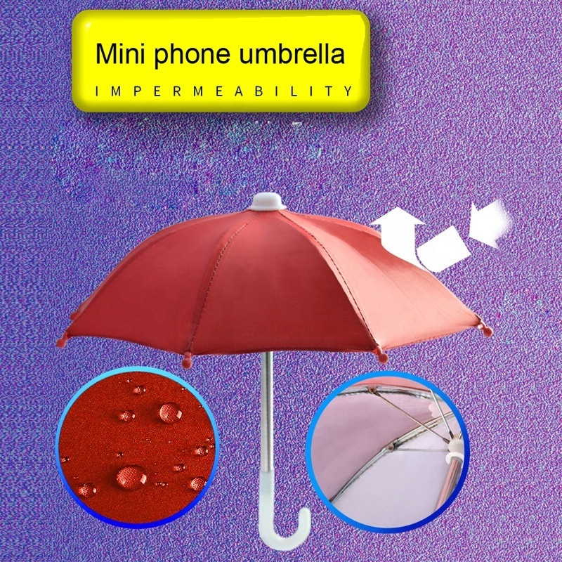 Silver umbrella thickening sunscreen motorcycle block mobile phone mini umbrella