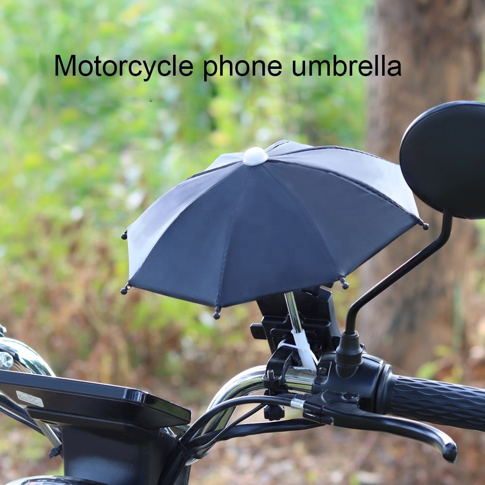 Silver umbrella thickening sunscreen motorcycle block mobile phone mini umbrella