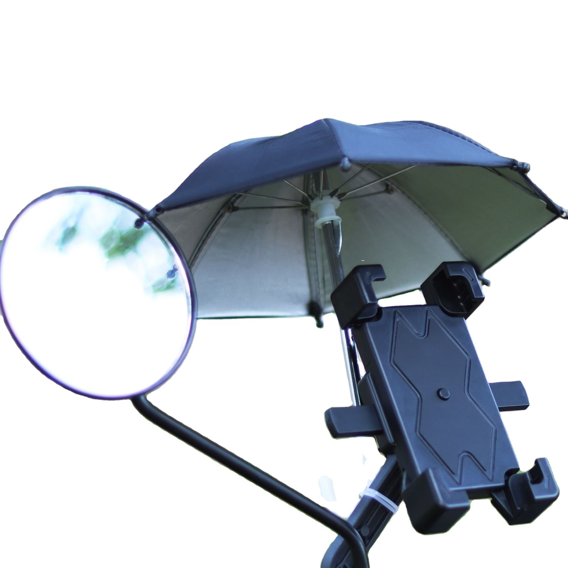 Silver umbrella thickening sunscreen motorcycle block mobile phone mini umbrella