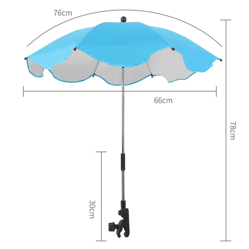 OEM Outdoor UV Resistant Baby Stroller Parasol Clip Umbrella with Adjustable Clamp