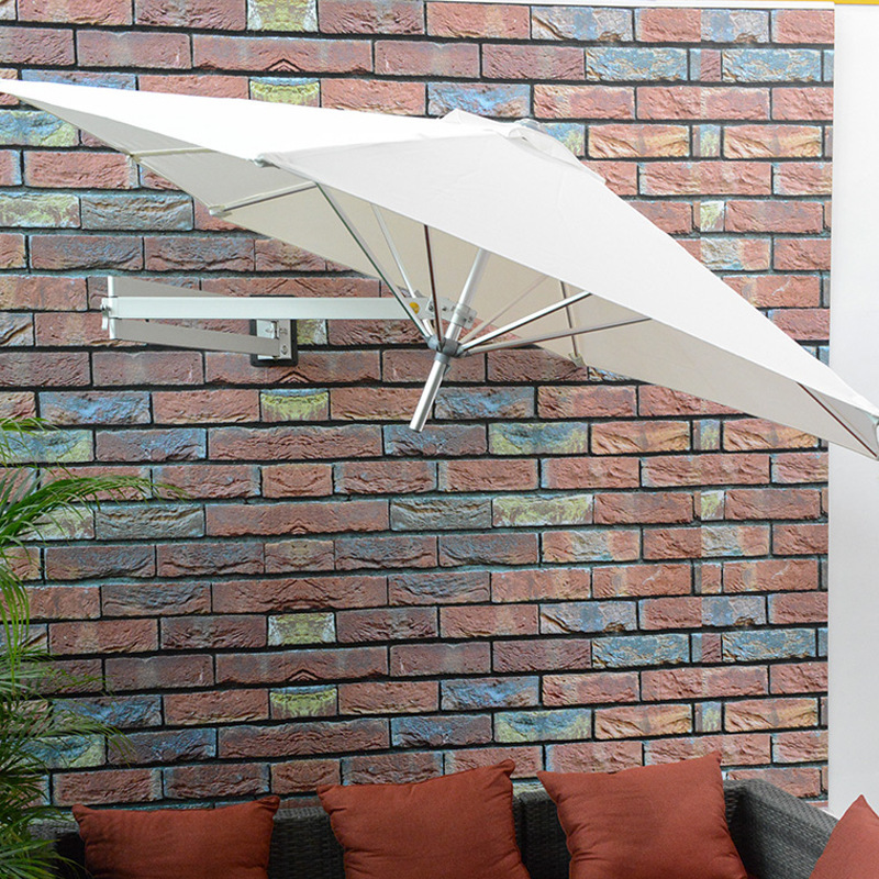 Outdoor Villa Patio Wall Hanging Parasol Sunshade Telescopic Folding Sun Umbrella