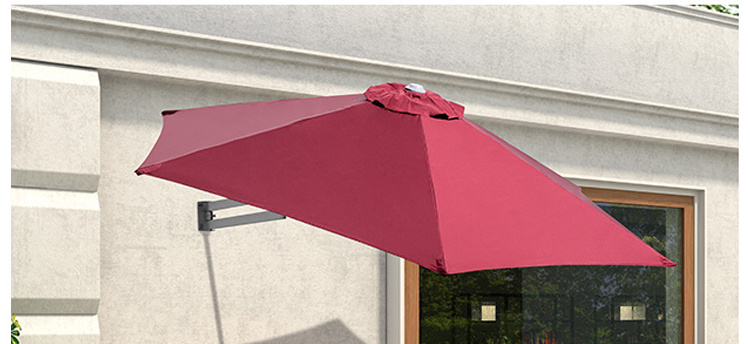 Outdoor Villa Patio Wall Hanging Parasol Sunshade Telescopic Folding Sun Umbrella