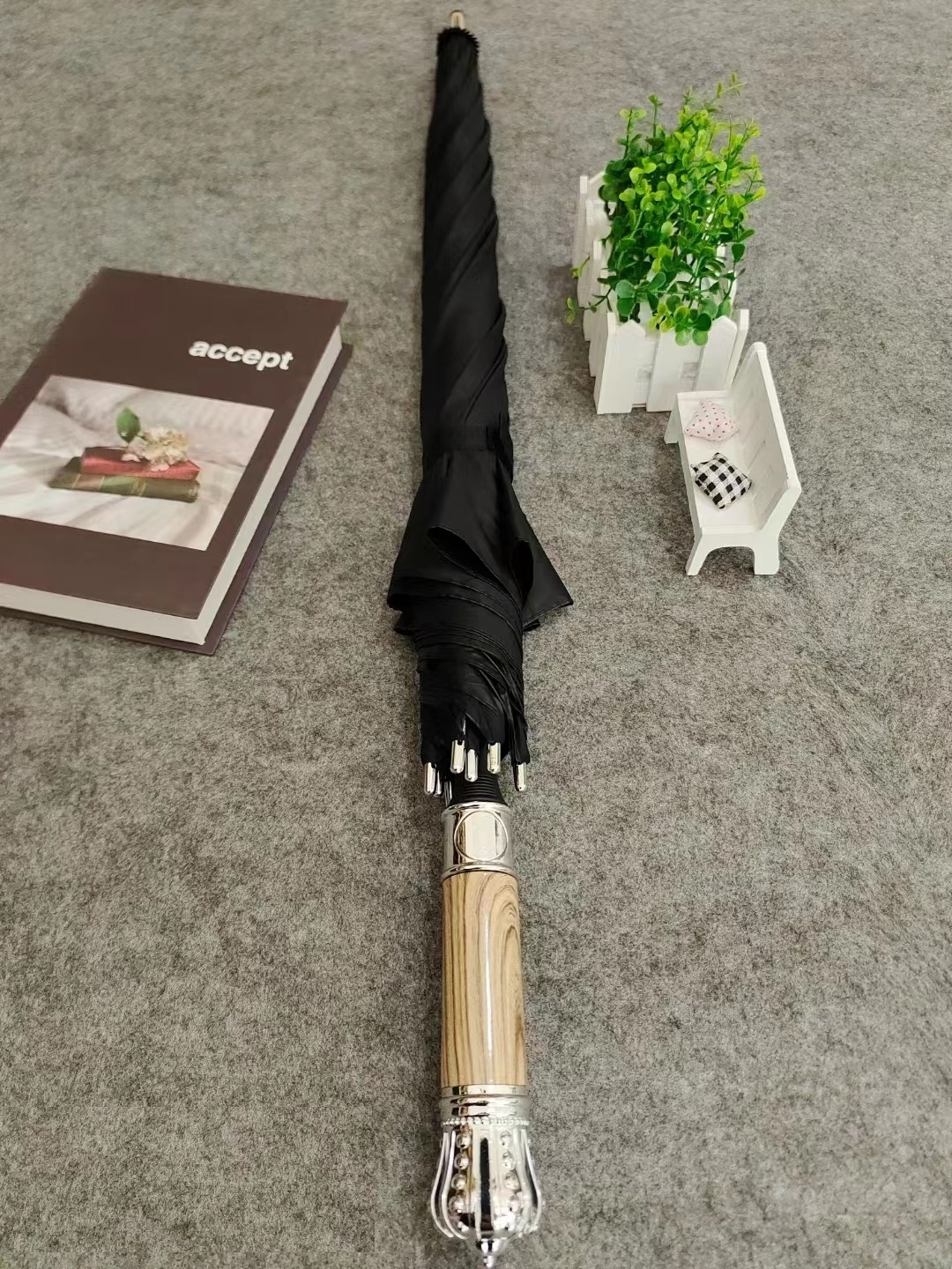 NEW Luxury! marbleize handle umbrella golden and black color titanium coated with custom  print  auto open umbrella