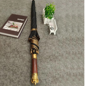 NEW Luxury! marbleize handle umbrella golden and black color titanium coated with custom  print  auto open umbrella