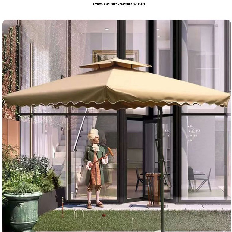 Chinese High quality fashion large outdoor garden hotel umbrella beach umbrella with tassels sunshade patio umbrella