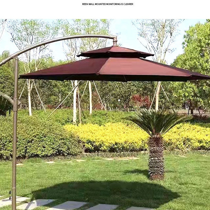 Chinese High quality fashion large outdoor garden hotel umbrella beach umbrella with tassels sunshade patio umbrella