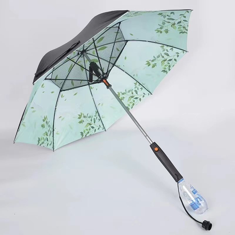 umbrella with built-in fan and water spray custom printing outdoor market repel umbrella windproof travel umbrella