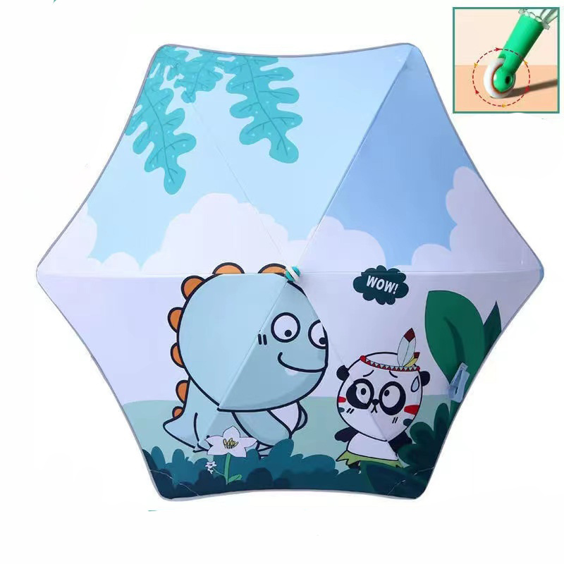 Cute long handle automatic student Roller skating for children umbrella New cartoon children's umbrella