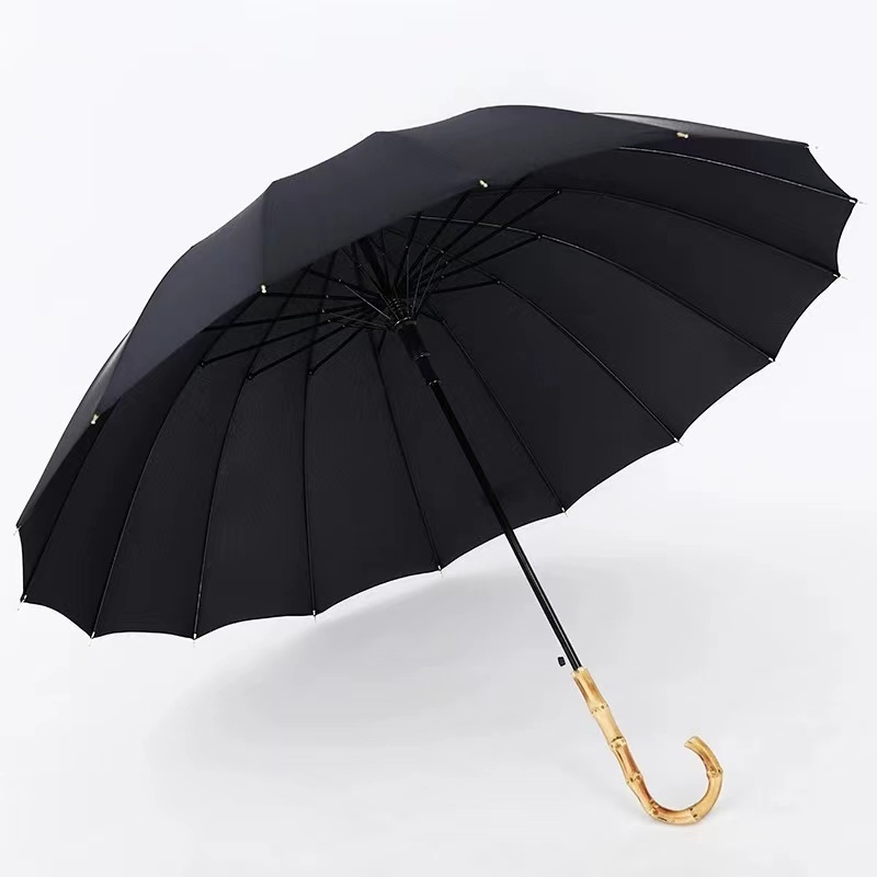 Japanese umbrella bamboo joint hook handle 16K Straight Convenience umbrella with rain gear golf umbrella holder