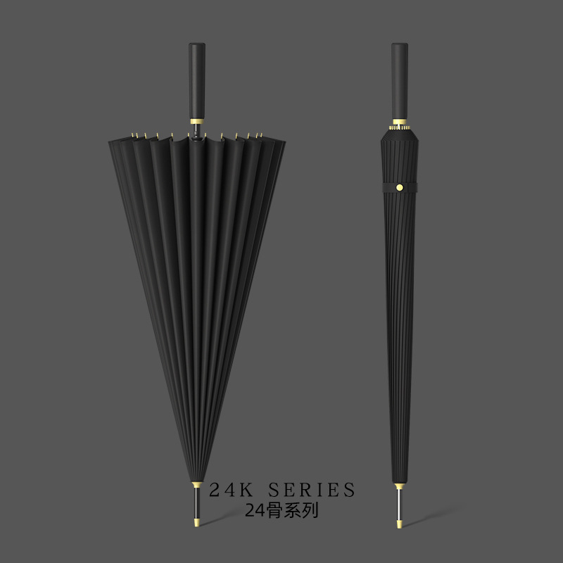 24k umbrella oversized double reinforced windproof long handle umbrella men's high-end business advertising gift umbrella