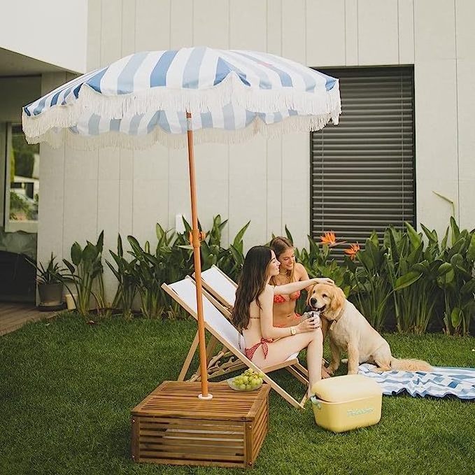 commercial outdoor beach garden Wholesale Yellow Stripe Outdoor Umbrella Cheap Beach Umbrella