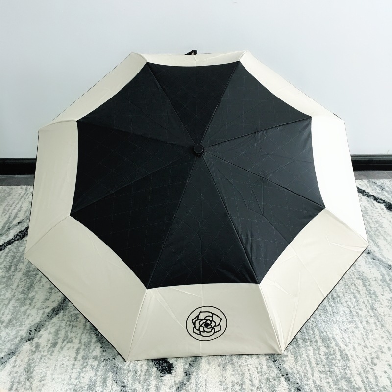 Camellia automatic simple South Korean female Mori sun umbrella with UV protection three folding umbrella dual use