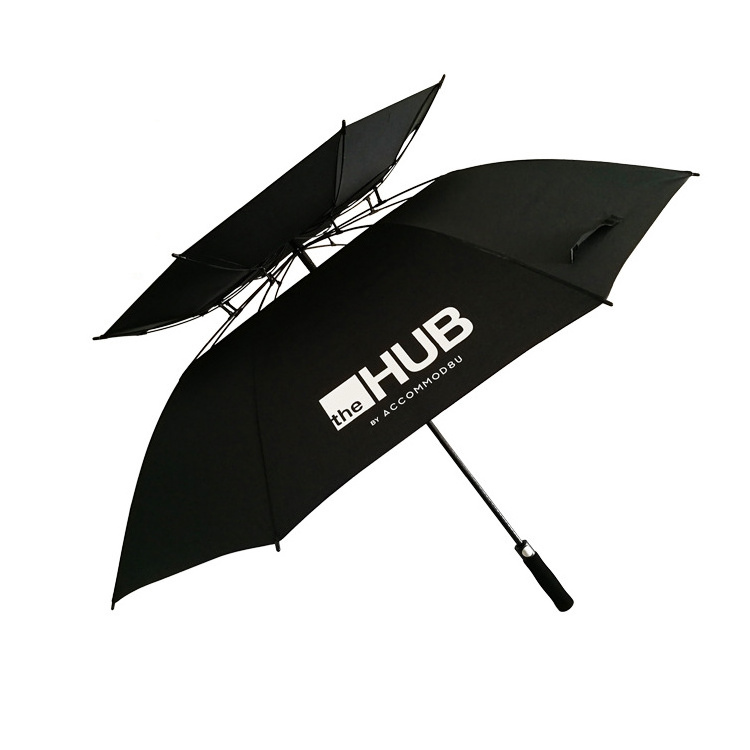 30 inch ventilated real double-layer golf umbrella three people with logo advertising umbrella printing windproof