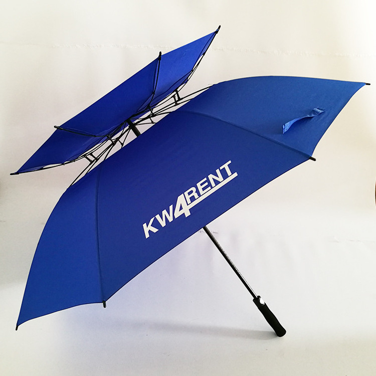 30 inch ventilated real double-layer golf umbrella three people with logo advertising umbrella printing windproof