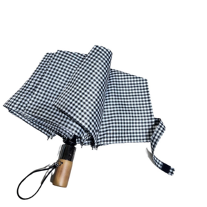 10rib wooden handle plaid pattern business gift custom logo umbrella automatic umbrella