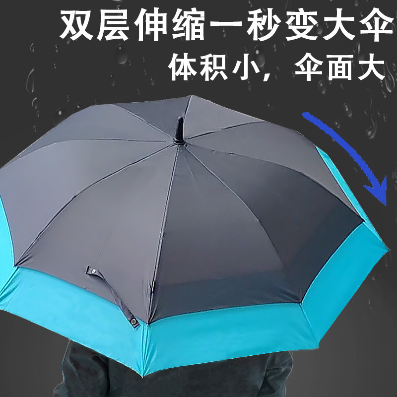 Creative become larger Double layer golf umbrella breathable Sun protection increase wind resistance business Extension umbrella